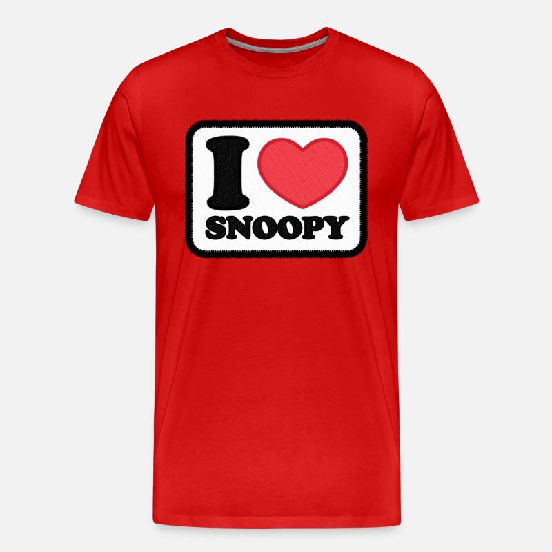 Peanuts Snoopy Ich Liebe Snoopy - Männer Premium Bio T-Shirt - Rot
