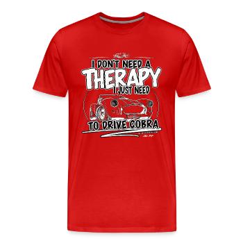 Ich brauche keine Therapie, ich muss nur Cobra ... - Männer Premium Bio T-Shirt - Rot - Vorne - Damien (186cm)