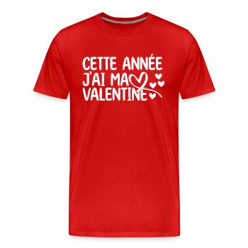 Saint Valentin ma copine la meilleure copine amour - T-shirt bio Premium Homme - rouge - Devant - Damien (186cm)