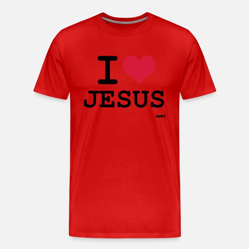 j'aime jésus par wam - T-shirt bio Premium Homme - rouge