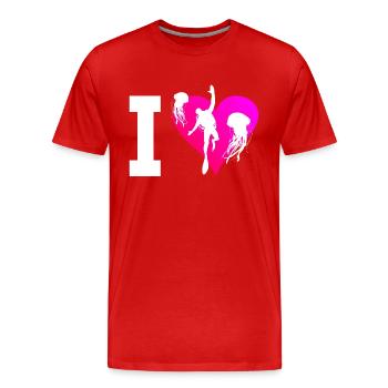 Scuba Diver Diving Free Dive Damen Diver - Männer Premium Bio T-Shirt - Rot - Vorne - Damien (186cm)