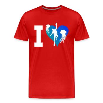 Plongée gratuite Ladies Scuba Diving Scuba Diving - T-shirt bio Premium Homme - rouge - Devant - Damien (186cm)