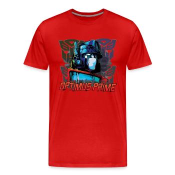 Transformers Optimus Prime And Autobot Symbols - Men's Premium Organic T-Shirt - red - Front - Damien (186cm)