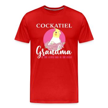 Cockatiel Grandma Owner Cockatiel - Men's Premium Organic T-Shirt - red - Front - Damien (186cm)