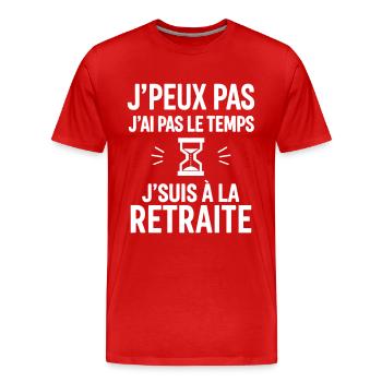 J’suis à la retraite,cadeau départ à la retraite - T-shirt bio Premium Homme - rouge - Devant - Damien (186cm)