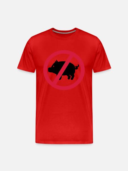 Schwein - Männer Premium Bio T-Shirt - Rot