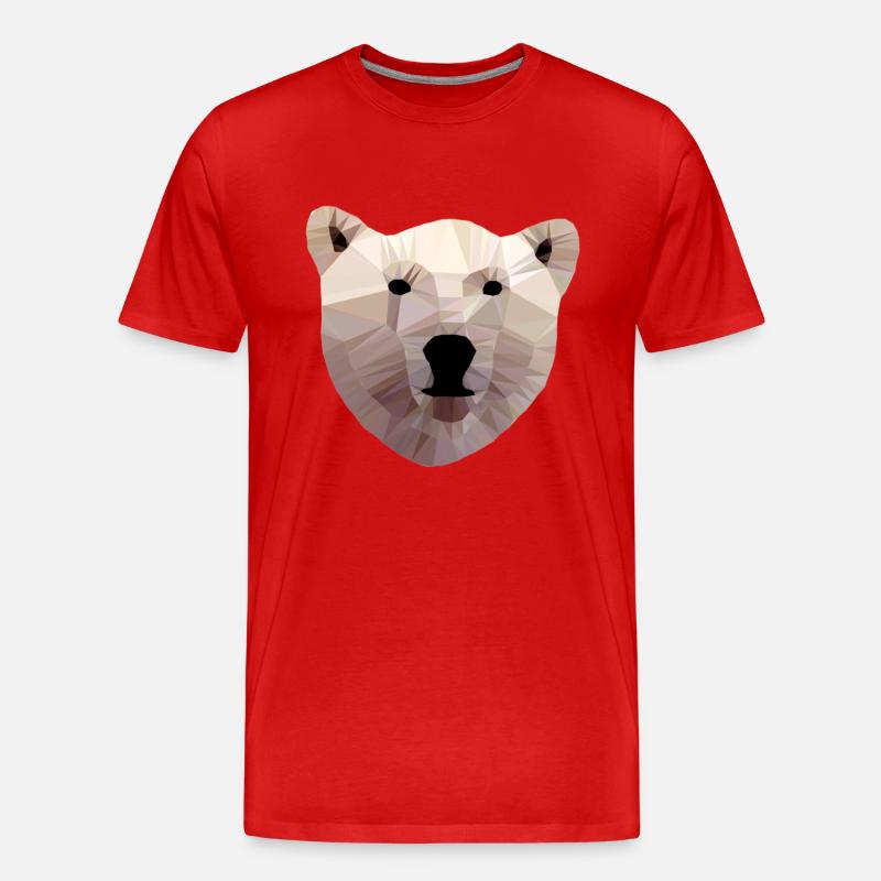 Eisbär Kopf Polygon - Männer Premium Bio T-Shirt - Rot