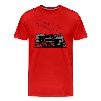 dampflok locomotive old romance - Men's Premium Organic T-Shirt - red - Front - Damien (186cm)