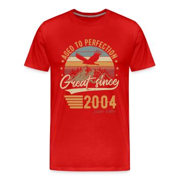 2004 Vintage Born Vintage Birthday Retro - Men's Premium Organic T-Shirt - red - Front - Damien (186cm)