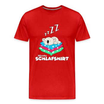 Koala Australia Sleep Shirt Sleepyhead Dreaming - Men's Premium Organic T-Shirt - red - Front - Damien (186cm)