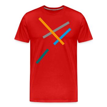 Minimal stripe design - Men's Premium Organic T-Shirt - red - Front - Damien (186cm)