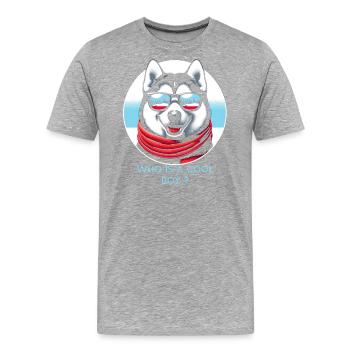 Coole Husky-Vitrine - Männer Premium Bio T-Shirt - Grau meliert - Vorne - Damien (186cm)