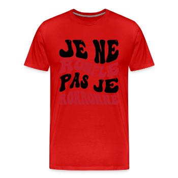 Je ne ronfle pas je ronronne - T-shirt bio Premium Homme - rouge - Devant - Damien (186cm)