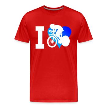 Road Cyclist Road Bike Women's Road Bike Road Bike - Men's Premium Organic T-Shirt - red - Front - Damien (186cm)