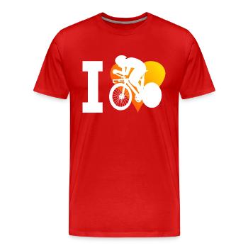 Men's Women's Road Bike Road Bike Road Bike - Men's Premium Organic T-Shirt - red - Front - Damien (186cm)