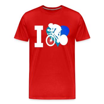 Road Bike Road Cycling Mens Road Bike Road Cycling - Men's Premium Organic T-Shirt - red - Front - Damien (186cm)