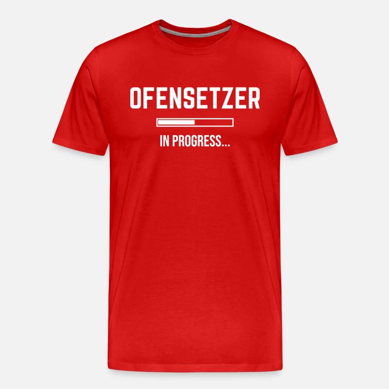 Ofensetzer In Progress - Männer Premium Bio T-Shirt - Rot