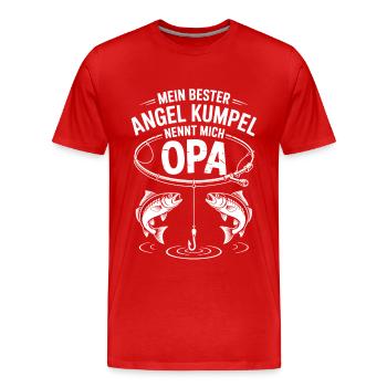 Opa und Enkel Angeln Angelbuddys. Geschenk für Opa - Männer Premium Bio T-Shirt - Rot - Vorne - Damien (186cm)