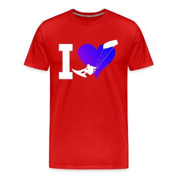 Kitesurf Kitesurf Kitesurfer Kitesurf Hommes - T-shirt bio Premium Homme - rouge - Devant - Damien (186cm)