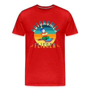 autonomes fliegen keine neue technologie teppich - Männer Premium Bio T-Shirt - Rot - Vorne - Damien (186cm)