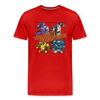 Transformers Megatron, Bumblebee And Soundwave - Men's Premium Organic T-Shirt - red - Front - Damien (186cm)