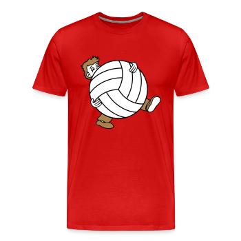 huge volleyball sport club ball ball wear s - Men's Premium Organic T-Shirt - red - Front - Damien (186cm)