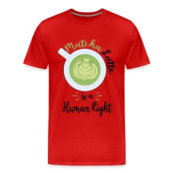 Kaffee Liebhaber | Cafe Latte Barista Geschenkidee - Männer Premium Bio T-Shirt - Rot - Vorne - Damien (186cm)
