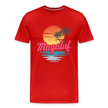 Magaluf - T-shirt bio Premium Homme - rouge - Devant - Damien (186cm)