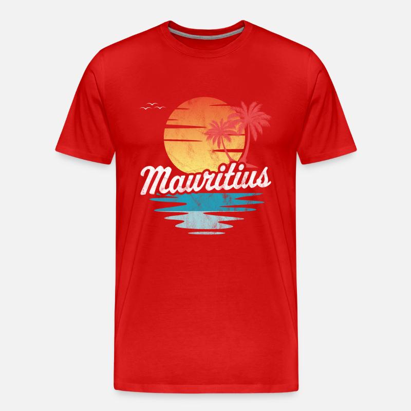 Mauritius - Männer Premium Bio T-Shirt - Rot