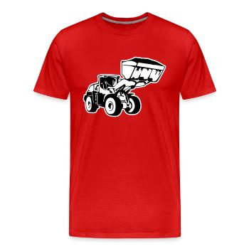 Radlader, Wheel Loader (2 color) - Männer Premium Bio T-Shirt - Rot - Vorne - Damien (186cm)