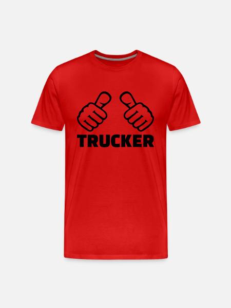 Trucker - Männer Premium Bio T-Shirt - Rot