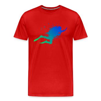 Plongée Plongée Plongée libre Plongeurs - T-shirt bio Premium Homme - rouge - Devant - Damien (186cm)