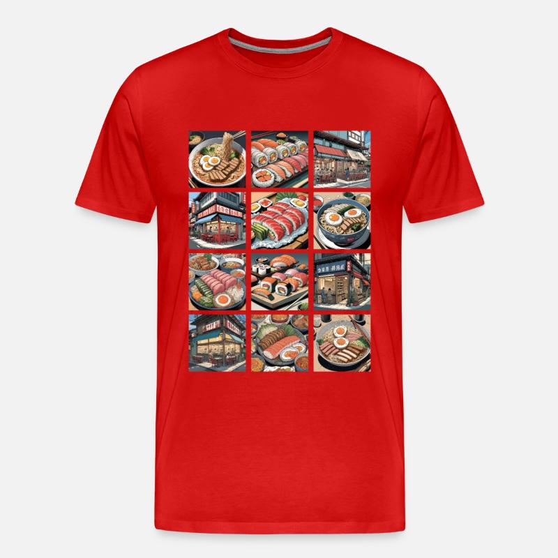 Sushi-Mix - Männer Premium Bio T-Shirt - Rot