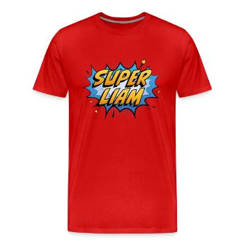 Super Liam - Men's Premium Organic T-Shirt - red - Front - Damien (186cm)