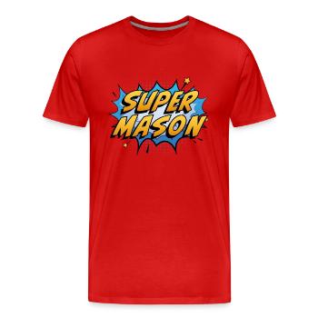 Super-Freimaurer - Männer Premium Bio T-Shirt - Rot - Vorne - Damien (186cm)