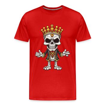 Squelette de la couronne royale - T-shirt bio Premium Homme - rouge - Devant - Damien (186cm)