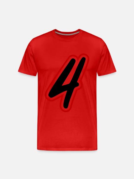 4 Number symbol - Men's Premium Organic T-Shirt - red