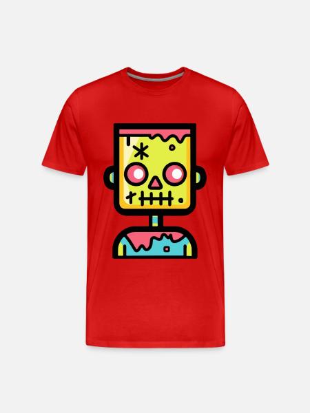 Zombie Halloween Comic - Männer Premium Bio T-Shirt - Rot
