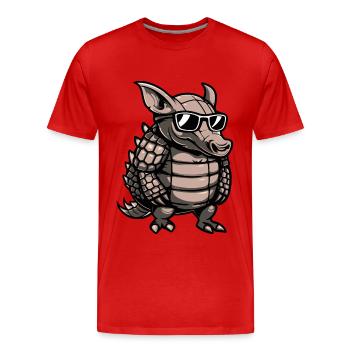 Animal tatou - T-shirt bio Premium Homme - rouge - Devant - Damien (186cm)