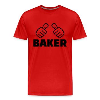 Baker - Men's Premium Organic T-Shirt - red - Front - Damien (186cm)