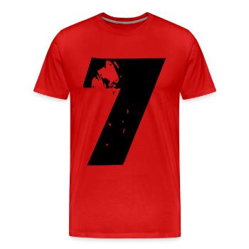 7 Zahl - Männer Premium Bio T-Shirt - Rot - Vorne - Damien (186cm)