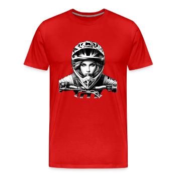 Motocross Femmes Filles Fille - T-shirt bio Premium Homme - rouge - Devant - Damien (186cm)