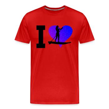 Stand up Paddle Femme Hommes Stand up Paddle - T-shirt bio Premium Homme - rouge - Devant - Damien (186cm)