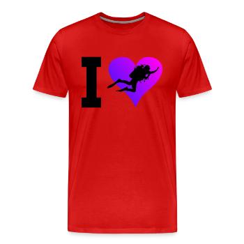 Scuba Divers Scuba Diver Scuba Diving - Men's Premium Organic T-Shirt - red - Front - Damien (186cm)