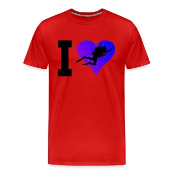 Scuba Diving Scuba Divers Scuba Diver - Men's Premium Organic T-Shirt - red - Front - Damien (186cm)