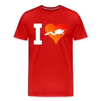Diver Scuba Diver Scuba Diving - Men's Premium Organic T-Shirt - red - Front - Damien (186cm)