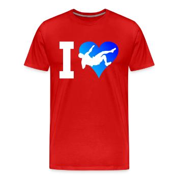 Escalade de bloc Escalade Escalade de bloc - T-shirt bio Premium Homme - rouge - Devant - Damien (186cm)