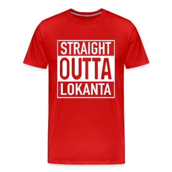 Straight OUTTA Lokanta - Men's Premium Organic T-Shirt - red - Front - Damien (186cm)