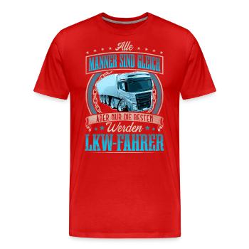 LKW Fahrer - Männer Premium Bio T-Shirt - Rot - Vorne - Damien (186cm)