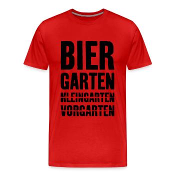 BIER SAUFEN BIERGARTEN BIERSHIRT - Männer Premium Bio T-Shirt - Rot - Vorne - Damien (186cm)